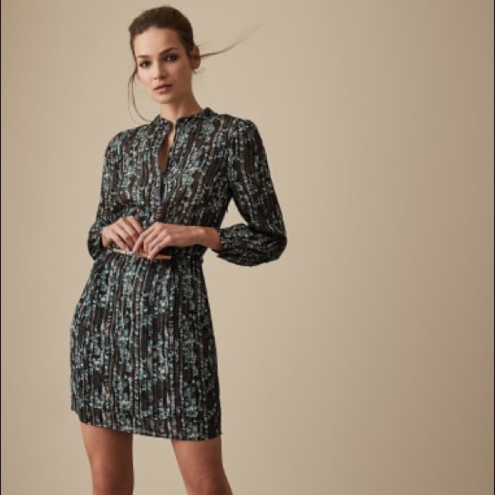 Reiss Miriam Metallic Stripe Dress NWT size 8 US